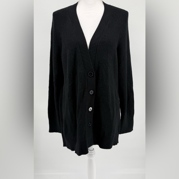 Women's Black Cardigan Sweater - Picture 3 of 10